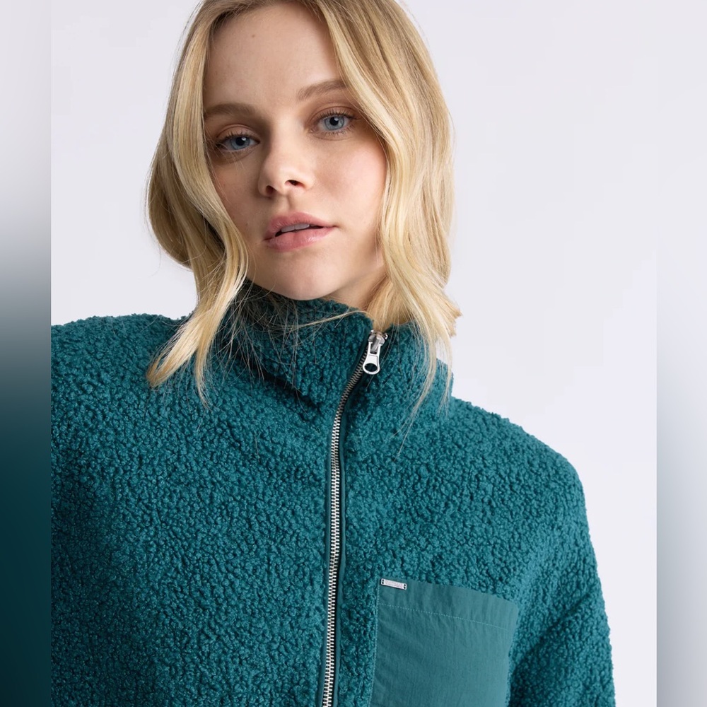 Buffalo Green Warm Sherpa Fleece Pullover NWT M Oversized